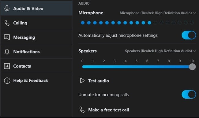 صورة لـ دليل استكشاف الأخطاء وإصلاحها لمحادثات Skype | Skype-Call-Microphone-Speaker-Testing-Win-Laptop-DzTechs