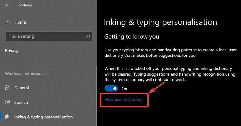 صورة لـ كيفية إضافة أو إزالة الكلمات من القاموس في نظام التشغيل Windows 10 | add-words-to-dictionary-wind10-view-user-dictionary-DzTechs