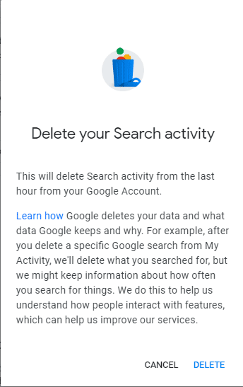 صورة لـ كيف يمكنك إزالة و حذف سجل بحث Google بسهولة | delete-search-history-delete-confirmation-DzTechs