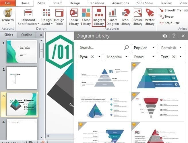 صورة لـ قم بتجهيز عرض PowerPoint التقديمي الخاص بك باستخدام iSlide | islide-diagram-library-3-DzTechs