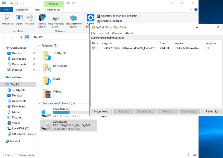صورة لـ أفضل 7 برامج ISO Mounter لنظام التشغيل Windows 10/8/7 | iso-mount-software-imdisk-DzTechs