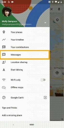 صورة لـ سيعمل تطبيق خرائط Google الآن كتطبيق مراسلة. هل نحن حقا بحاجة لهذا؟ | news-google-maps-messages-menu-DzTechs