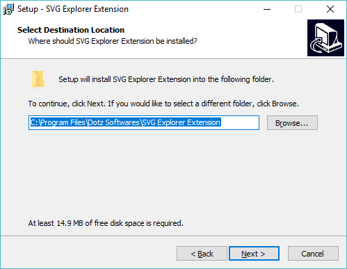 صورة لـ كيفية عرض صور مصغرة لملفات SVG في مستكشف Window | svg-setup-window-destination-screen-DzTechs