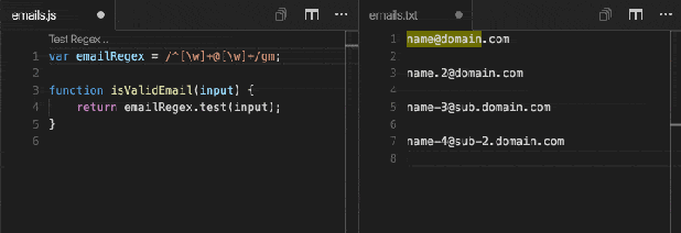 صورة لـ 13 من أفضل إضافات Visual Studio Code يجب أن تجربها | vs-code-extension-regex-preview-DzTechs