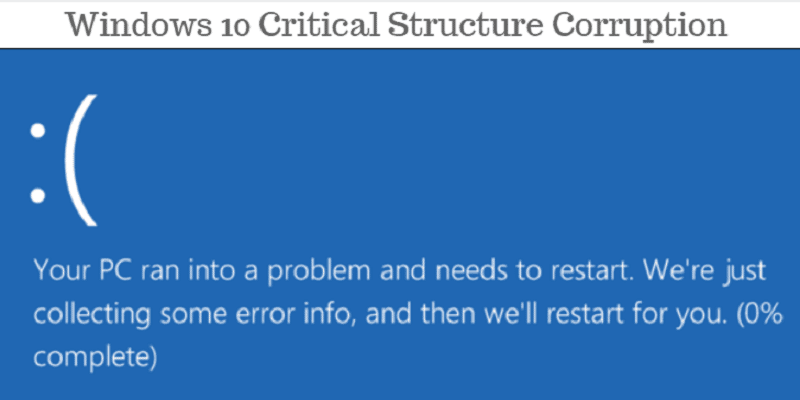 صورة لـ كيفية استكشاف خطأ critical structure corruption وإصلاحه في نظام التشغيل Windows 10 | windows10-critical-structure-corruption-DzTechs
