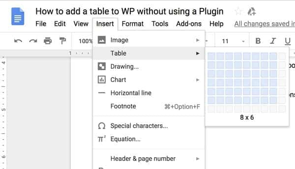 صورة لـ أفضل طريقة لإنشاء جدول في WordPress دون إضافات | 1-4-DzTechs