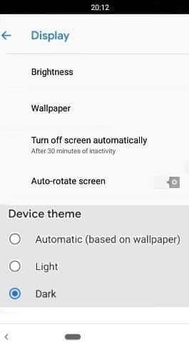 صورة لـ كيفية تمكين الوضع المظلم على أي هاتف Android | Android-Pie9-Device-Theme-Dark-Selection-DzTechs