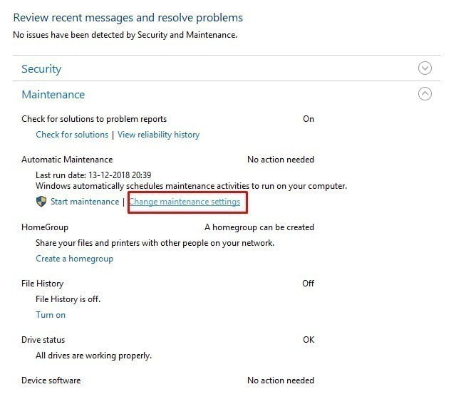 صورة لـ كيفية استخدام ميزة الصيانة التلقائية على نظام Windows 10 | Control-Panel-4-DzTechs