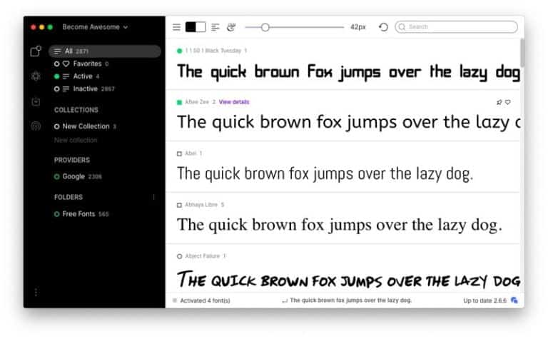 صورة لـ قائمة بأفضل تطبيقات إدارة الخطوط على الـ Mac | FontBase-One-DzTechs