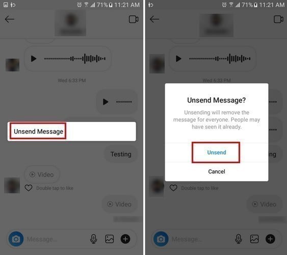 صورة لـ كيفية إرسال رسالة صوتية في Instagram | Message-Erase-DzTechs