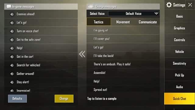 صورة لـ أفضل النصائح والخدع لـ PUBG Mobile للحصول على عشاء الدجاج | Quick-Chat-Messages-DzTechs
