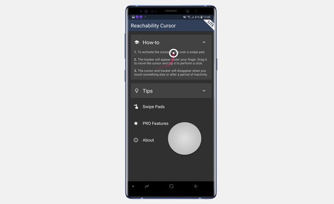 صورة لـ أفضل التطبيقات لجهاز Galaxy Note 8/9 التي يُمكن أن تجدها | Reachability-cursor-1-DzTechs