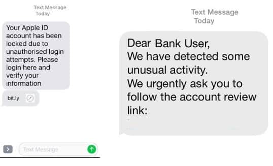 صورة لـ كيفية مكافحة هجمات التصيد عبر الهاتف الخليوي | SMS-Phishing-Examples-DzTechs