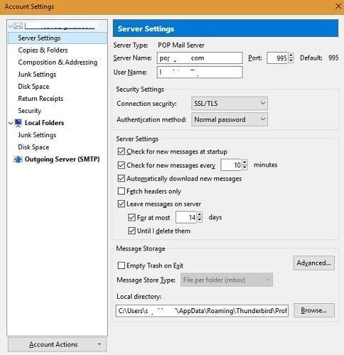 صورة لـ كيفية إعداد خادم البريد الإلكتروني الخاص بك على كمبيوتر Windows | Server-Settings-Thunderbird-DzTechs