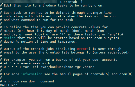 صورة لـ دليل المبتدئين لاستخدام Cron لجدولة المهام في نظام Linux | cron-tab-list-DzTechs