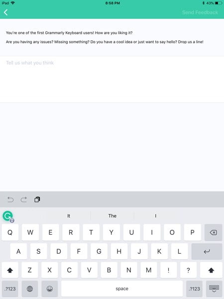 صورة لـ أفضل تطبيقات لوحة المفاتيح على الـ iPad للحصول على ميزات إضافية | grammarly-DzTechs