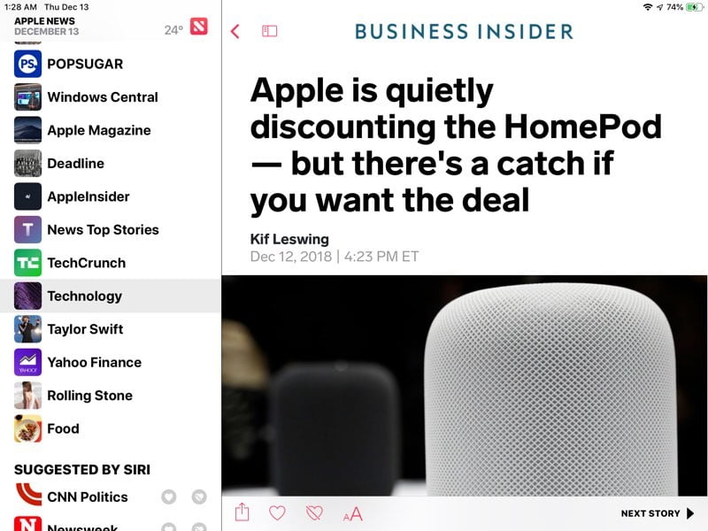 صورة لـ Apple News يمكنها إطلاق خدمة الاشتراك الربيع المقبل | news-apple-news-homepod-DzTechs
