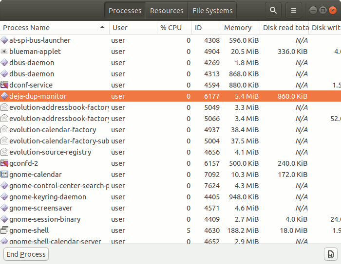 صورة لـ كيفية التحقق من الذاكرة المتاحة في نظام Ubuntu | ubuntu-memory-system-monitor-processes-DzTechs