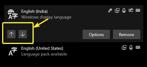 صورة لـ كيفية إضافة أو إزالة حزم اللغة لتغيير لغة العرض في Windows 10 | win10-language-packs-6-change-preffered-language-DzTechs
