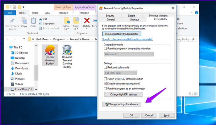 صورة لـ كيفية تعطيل ميزة تحسين ملء الشاشة في نظام Windows 10 | Disable-Fullscreen-Optimization-in-Windows-10-10_935adec67b324b146ff212ec4c69054f-DzTechs