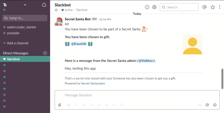 صورة لـ أفضل تطبيقات Slack التي من شأنها تحسين تواصلك مع فريقك | Secret_Santa_768x390-AW7xDJfs