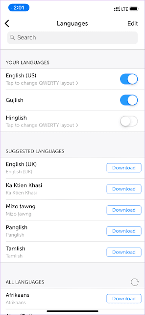 صورة لـ مُقارنة بين لوحات المفاتيح على iPhone: المُضمنة مُقابل Gboard و SwiftKey | Swiftkey-Language_935adec67b324b146ff212ec4c69054f-DzTechs