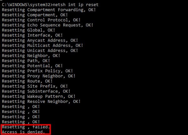 صورة لـ كيفية إعادة ضبط TCP/IP في Windows و Linux و MacOS | access_denied_error-DzTechs