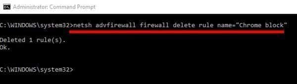 صورة لـ كيفية تعطيل جدار الحماية في نظام Windows مع سطر الأوامر | delete_firewall_rule_cmd-DzTechs