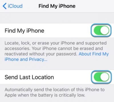 صورة لـ الدليل الكامل لأدوات iCloud ميزة “العثور على الـ iPhone” | find-my-phone-icloud-setting-toggle-button-2-e1546730385786-DzTechs