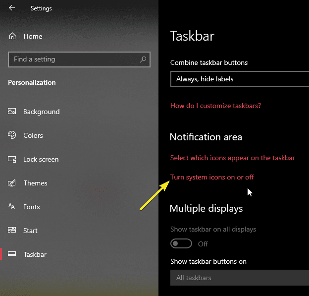 صورة لـ كيفية إظهار أو إخفاء مُؤشر الإدخال وشريط اللغة في نظام Windows 10 | input-indicator-win10-click-turn-of-system-icons-on-or-off-DzTechs
