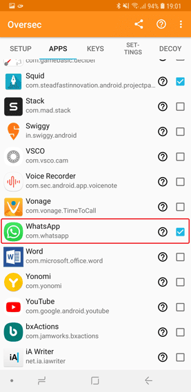 صورة لـ كيفية إرسال رسالة خاصة مشفرة على WhatsApp باستخدام Oversec | n9-enable-whatsapp-in-oversec-DzTechs