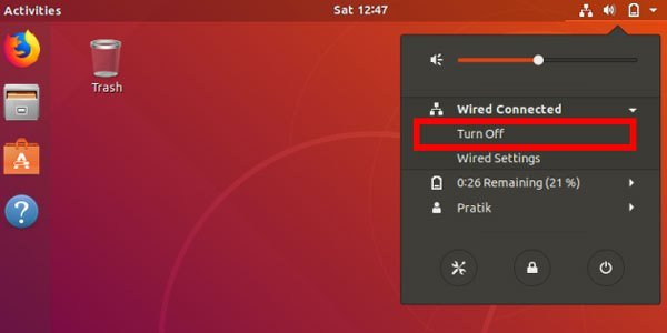 صورة لـ كيفية إعادة ضبط TCP/IP في Windows و Linux و MacOS | ubuntu_disconnect_wifi-DzTechs