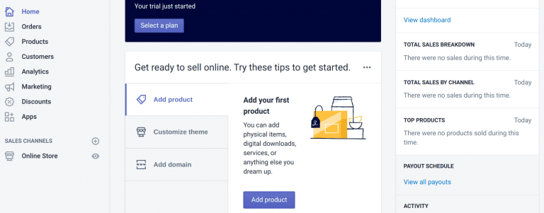 صورة لـ كيفية فتح متجر Shopify للدروبشبينغ في 6 خطوات سهلة مع Oberlo مجانا | word-image-801-e1542029384223-768x301-DzTechs