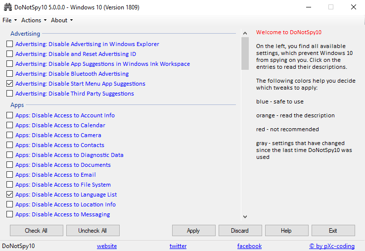 صورة لـ أفضل 9 أدوات الخصوصية على Windows 10 لحماية بياناتك | 07-windows-10-privacy-tool-DoNotSpy-10-DzTechs