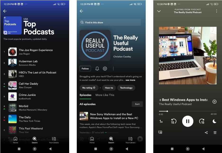 صورة لـ أفضل تطبيقات البودكاست المجانية المُتاحة لنظام Android | 2.-Spotify-min