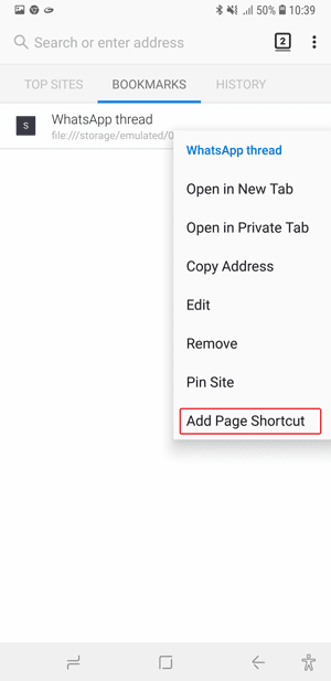 صورة لـ كيفية إرسال رسائل على WhatsApp من دون حفظ جهات الاتصال | Add-page-shortcut-DzTechs