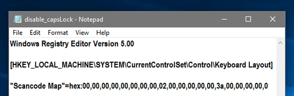 صورة لـ كيفية تغيير وظائف إختصارات لوحة المفاتيح على Windows 10/8/7 | RegistryKeyScriptToDisableCapsLock-DzTechs