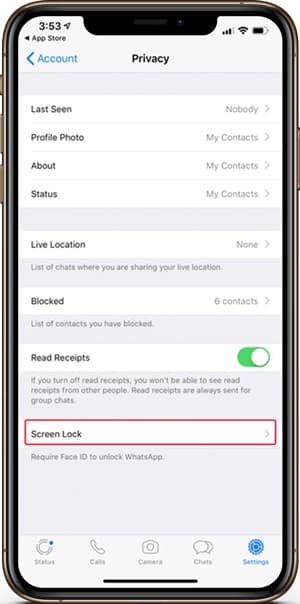 صورة لـ كيفية تمكين معرف اللمس ومعرف الوجه على تطبيق الـ WhatsApp | Screen-Lock-DzTechs