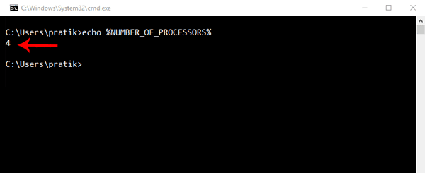 صورة لـ كم عدد النوى التي يمتلكها CPU الخاصة بجهازي؟ دليل لجميع أنظمة التشغيل | cmd_no_of_processors_new-DzTechs