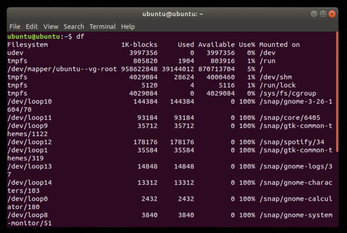 صورة لـ كيفية التحقق من مساحة القرص وإدارتها في نظام Linux | df-min-DzTechs