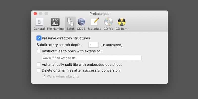 صورة لـ كيفية تحويل الملفات الصوتية من FLAC إلى ALAC على الـ Mac | flac-to-alac-xld-config-batch-DzTechs