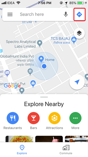 صورة لـ كيف تتنبأ بحركة المرور باستخدام “خرائط Google” على هاتف Android | ios-directions-DzTechs