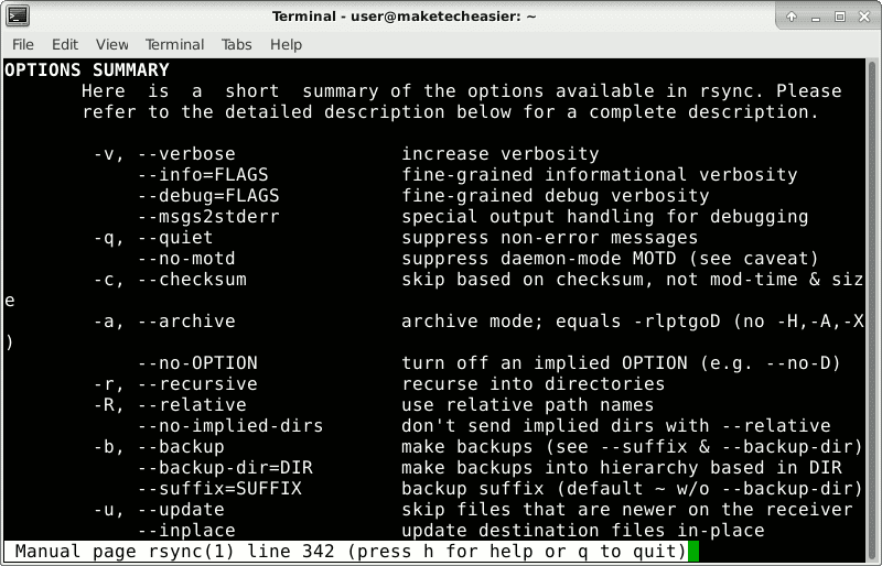 صورة لـ كيفية احتراف استخدام أوامر أداة rsync للمزامنة في نظام Linux | rsync-command-line-options-DzTechs