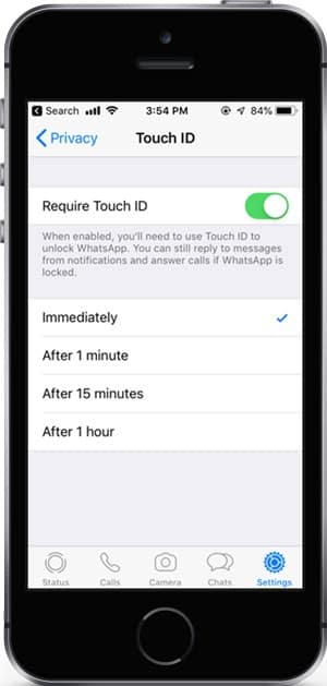 صورة لـ كيفية تمكين معرف اللمس ومعرف الوجه على تطبيق الـ WhatsApp | touch-id-on-1-DzTechs