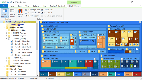 صورة لـ الأدوات المساعدة لنظام Windows التي يجب عليك اختبارها في 2023 | treeSize_demo-DzTechs