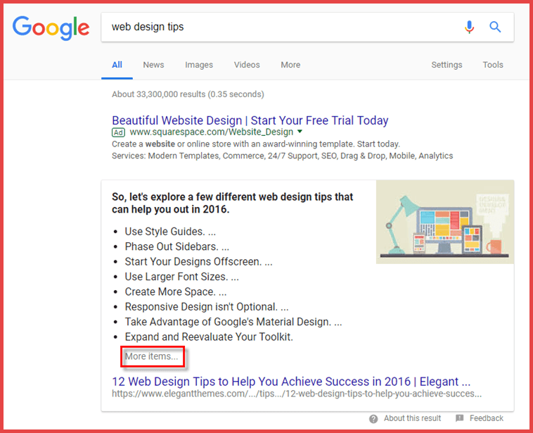 صورة لـ الدليل الشامل للمُقتطفات المُميزة من Google في عام 2023 | truncated-lists-1-DzTechs