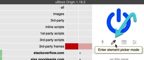 صورة لـ دليل المستخدم النهائي المميز لإضافة uBlock Origin لمنع محتويات الموقع | ublock-origin-create-element-picker-rule-DzTechs