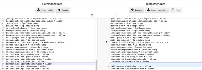 صورة لـ دليل المستخدم النهائي المميز لإضافة uBlock Origin لمنع محتويات الموقع | ublock-origin-dynamic-filtering-rules-list-DzTechs