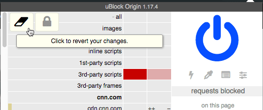صورة لـ دليل المستخدم النهائي المميز لإضافة uBlock Origin لمنع محتويات الموقع | ublock-origin-reset-current-changes-DzTechs