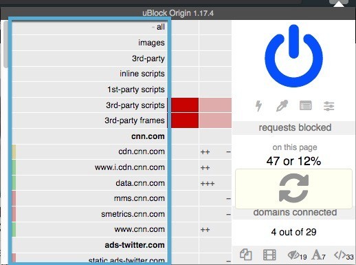 صورة لـ دليل المستخدم النهائي المميز لإضافة uBlock Origin لمنع محتويات الموقع | ublock-origin-url-resource-origin-column-DzTechs